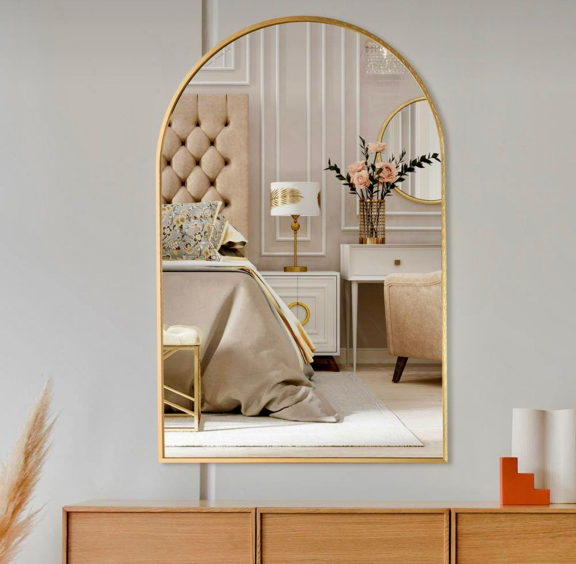 24" xv 36" Gold arch mirror