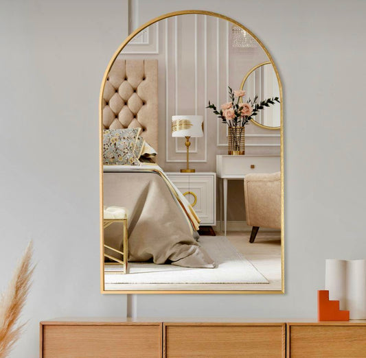 24" xv 36" Gold arch mirror