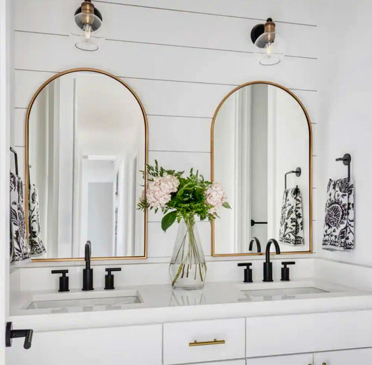 20"x 30" Arched gold mirror (set of 2)