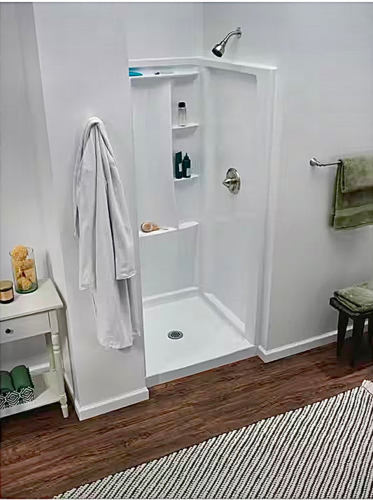Delta 36x36 shower base center drain