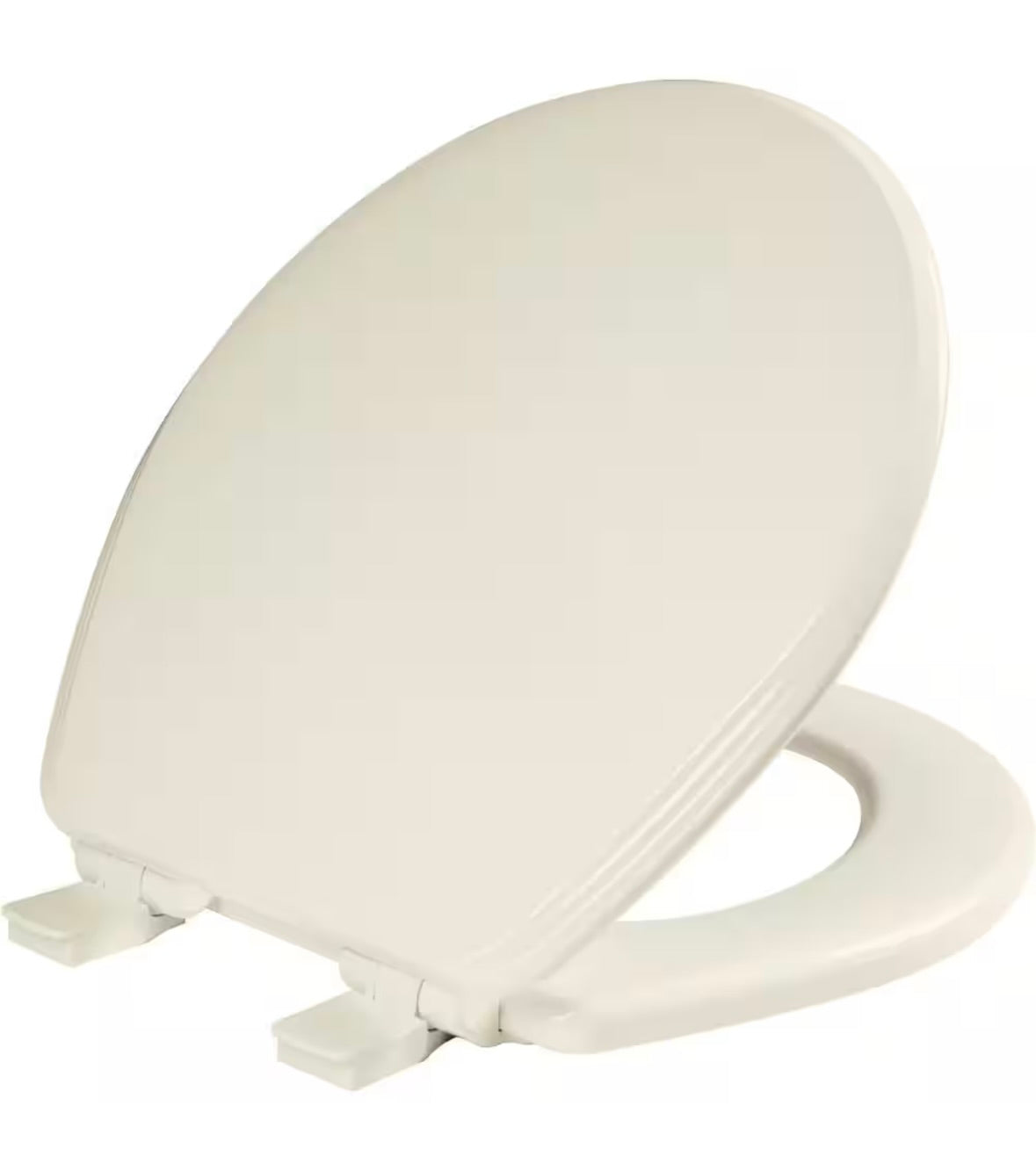 Ashland round wood toilet seat in biscuit