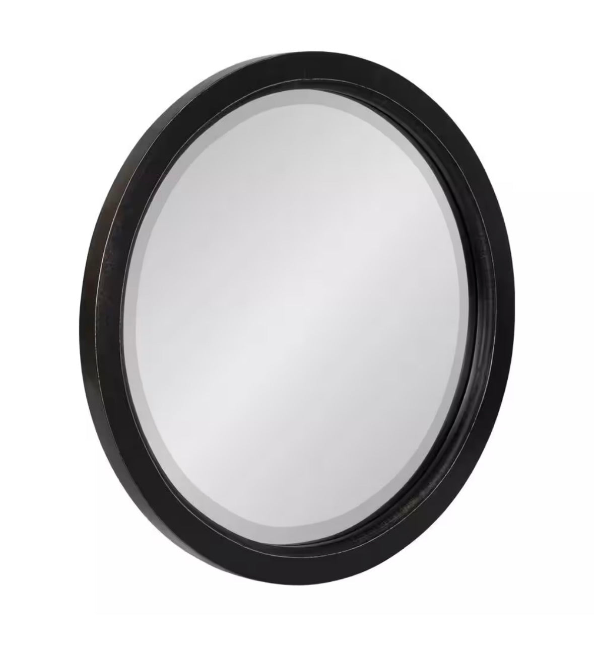 18" farmhouse round black mirror