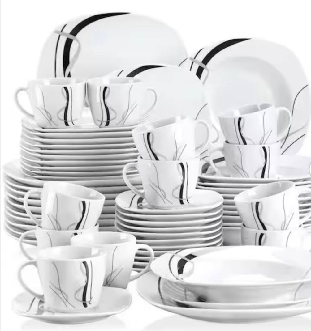 60 piece porcelain dinnerware set