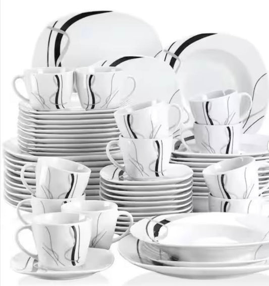 60 piece porcelain dinnerware set