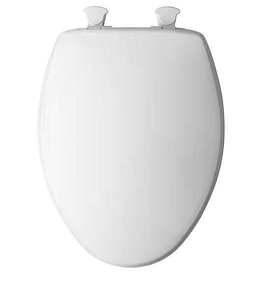 Bemis elongated plastic toilet seat in white