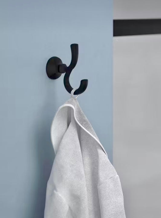 Double towel hook matte black