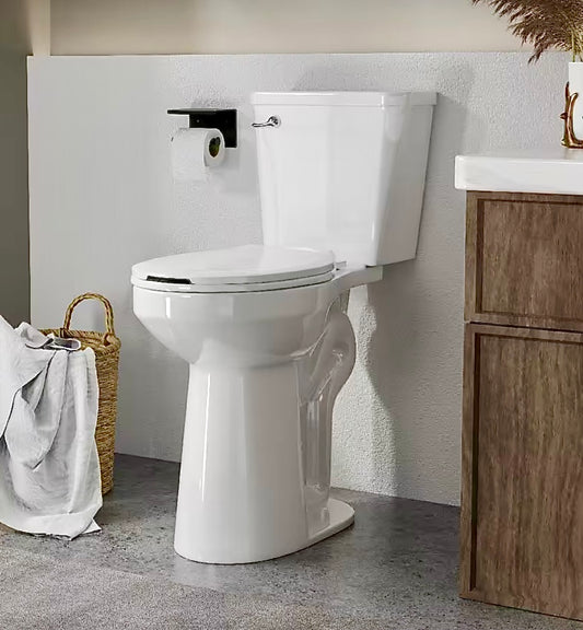 21" elongated single flush toilet white