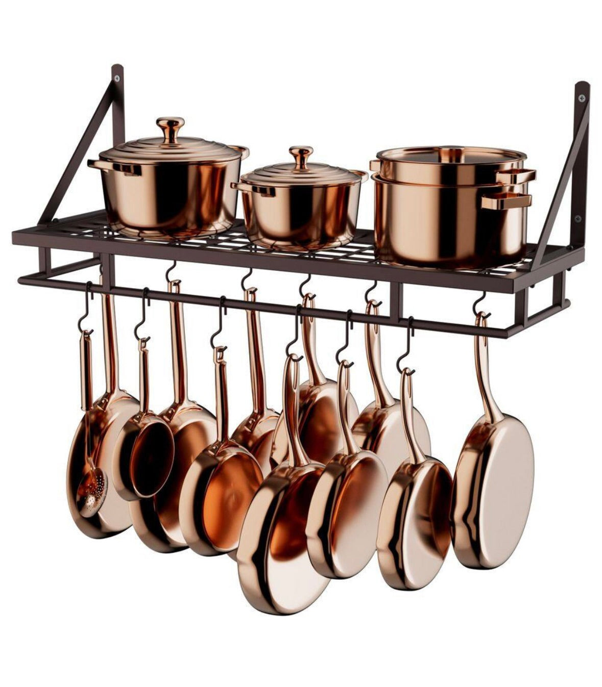 Bronze 30" wall mount pot rack