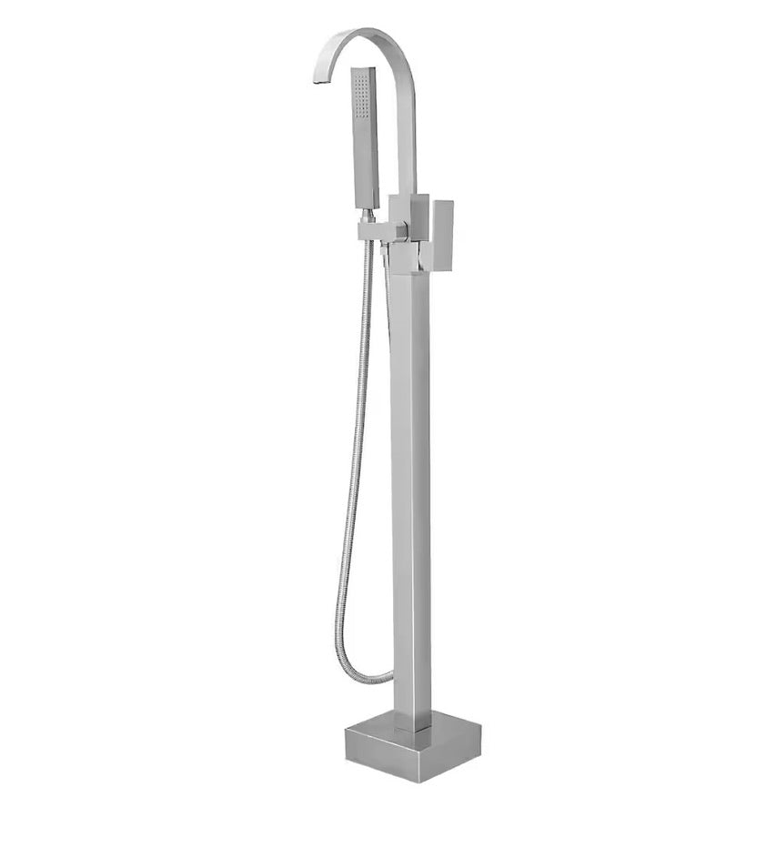Waterfall Single Handle Floor Mount Freestanding Tub Faucet