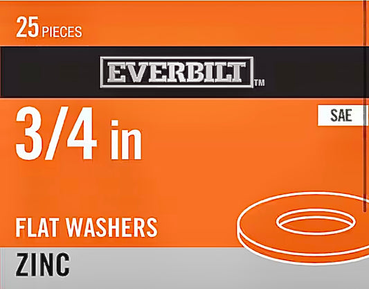 3/4 in flat washer 25 pack