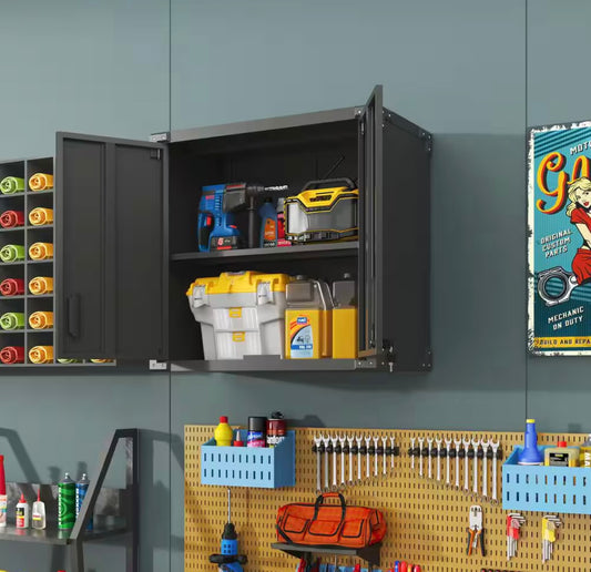 Heavy duty wall cabinet for garage
