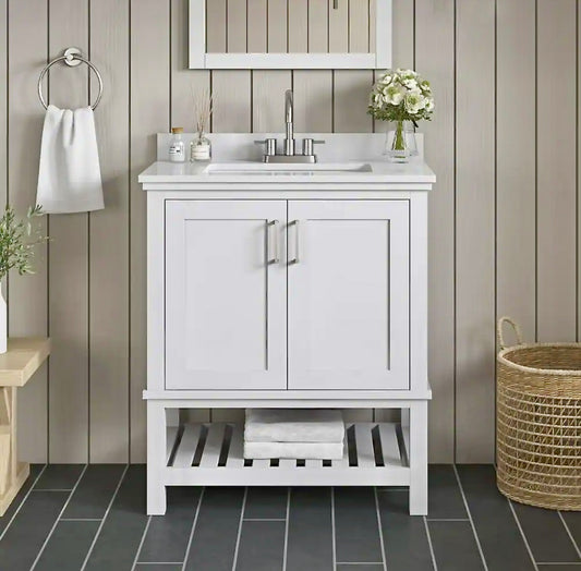 Tupelo 30" white vanity with white top