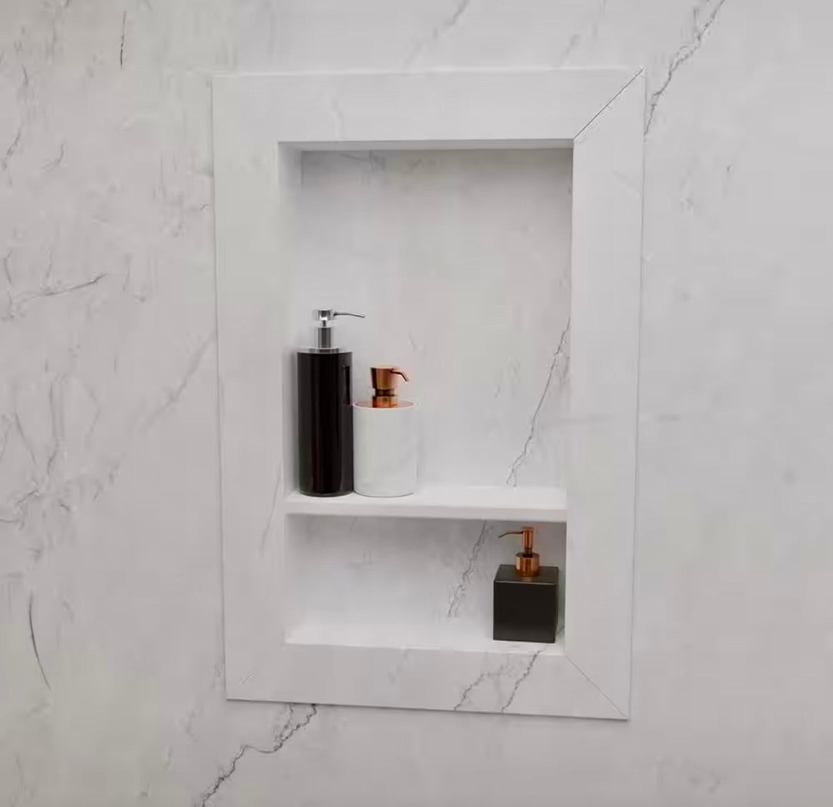 17x26 recessed shampoo caddy in oyster