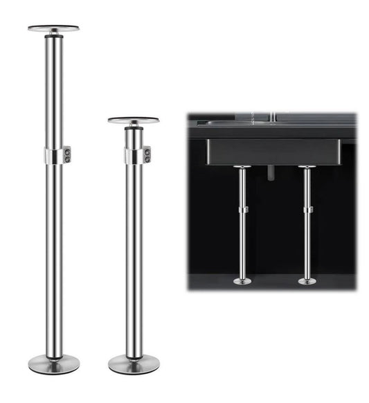 Adjustable undermount sink brackets support pole (2 pack)