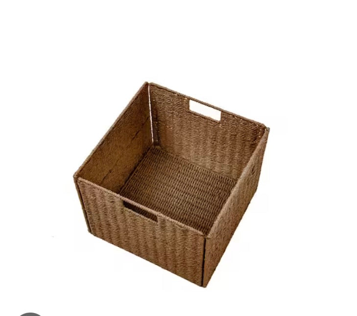 3- 12"x12" foldable wicker basket