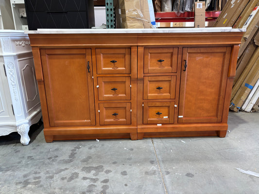 Naples 60" x 22" Vanity in warm cinnamon w/stone top