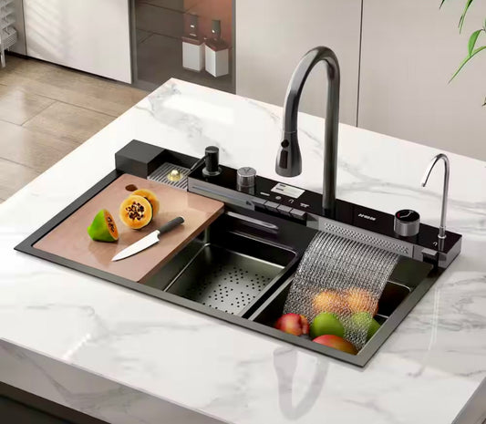 31.5 in drop in single bowl sink with faucet