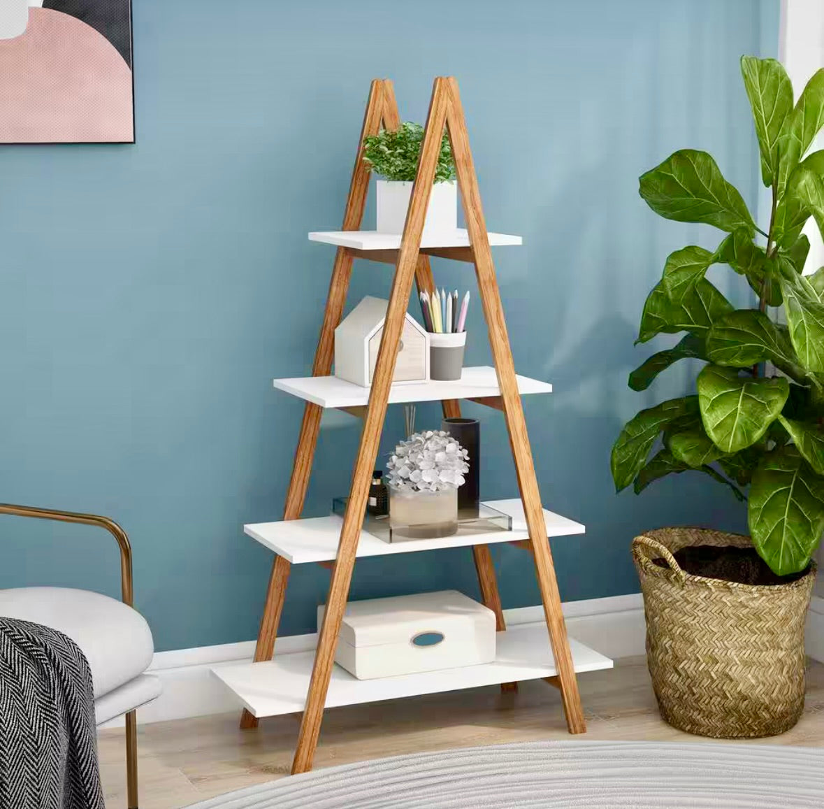 4 shelf bookshelf white