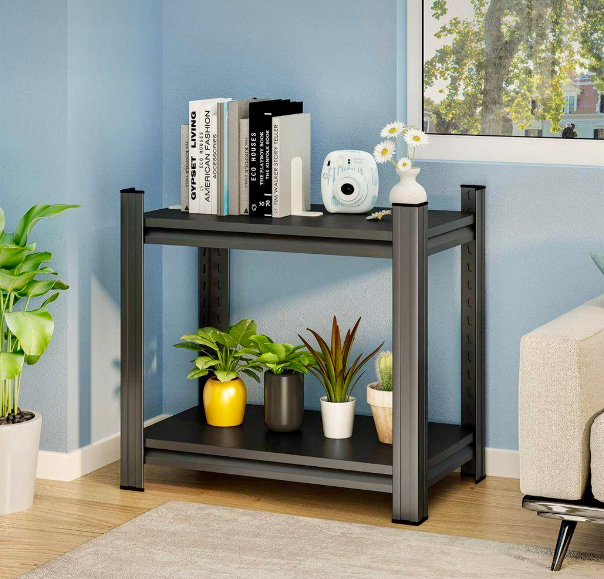 2 tier metal storage rack