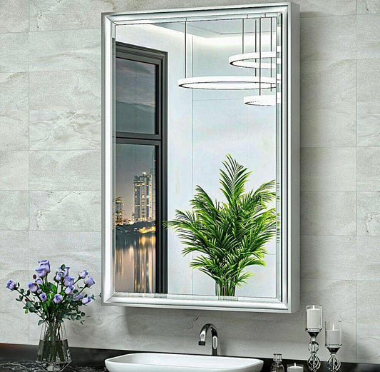 24" medicine cabinet in silver