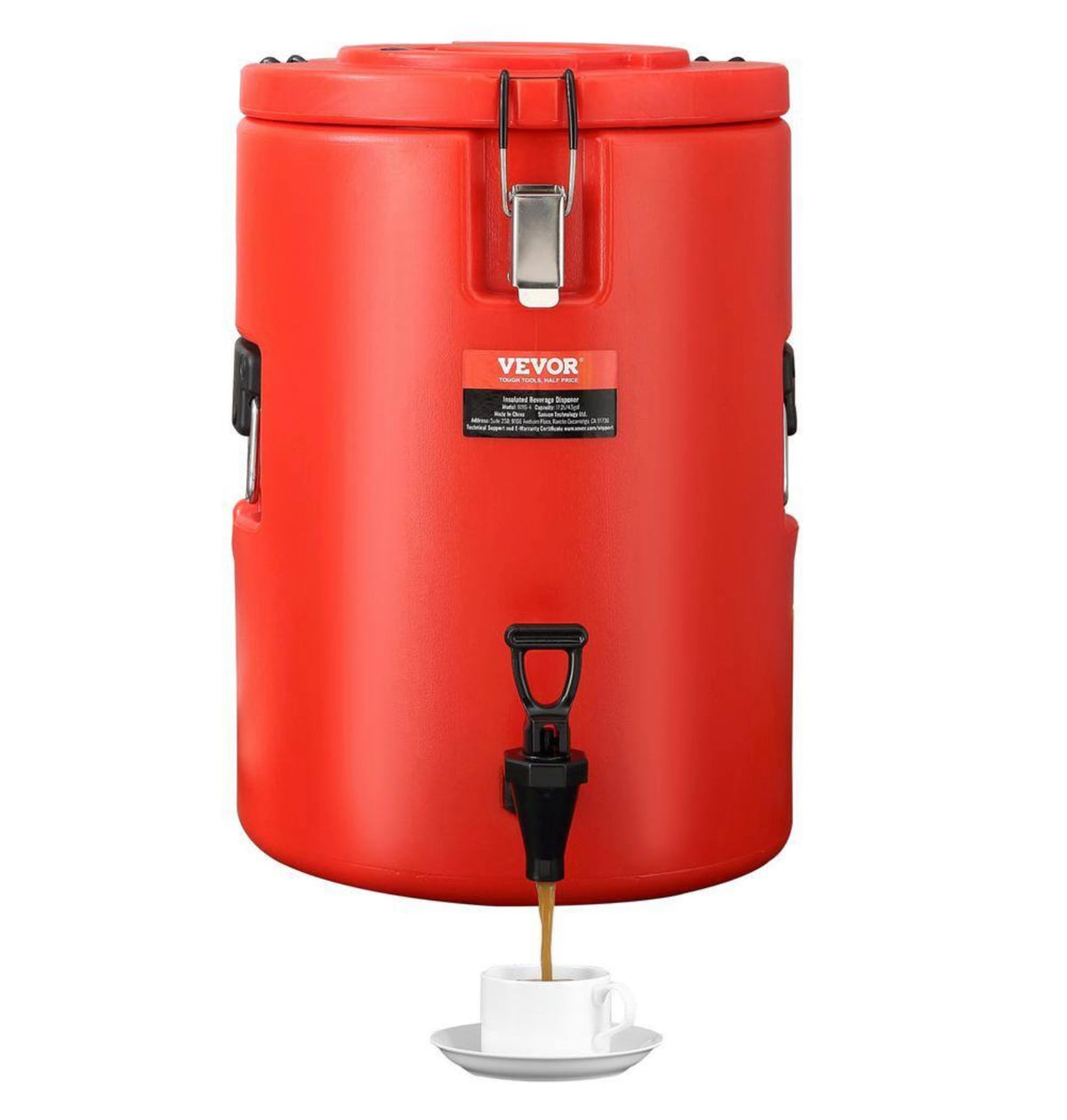 Insulated beverage dispenser in red