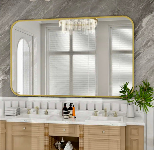 30" x 48" rectangular gold mirror