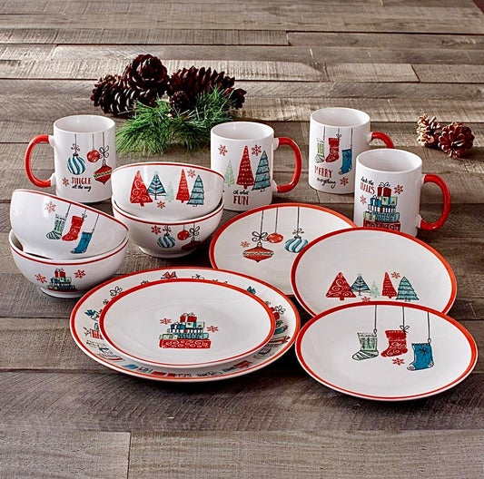 16 piece holiday dinnerware set