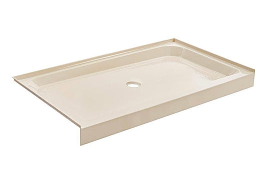Voltaire 60x36 shower base center drain in biscuit