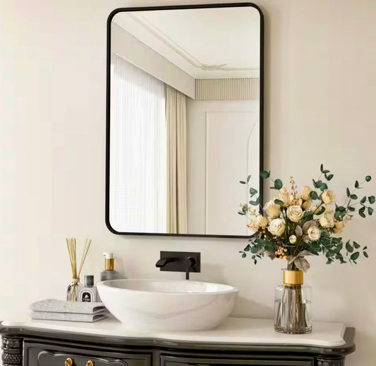 24"W x 36"H Black mirror