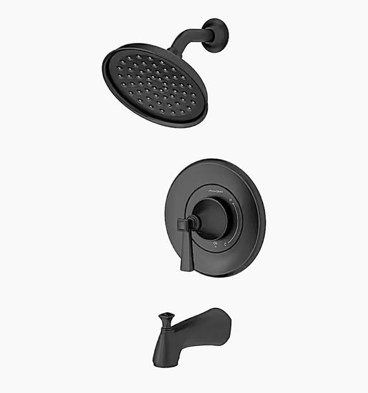 Rumson tub and shower faucet in black