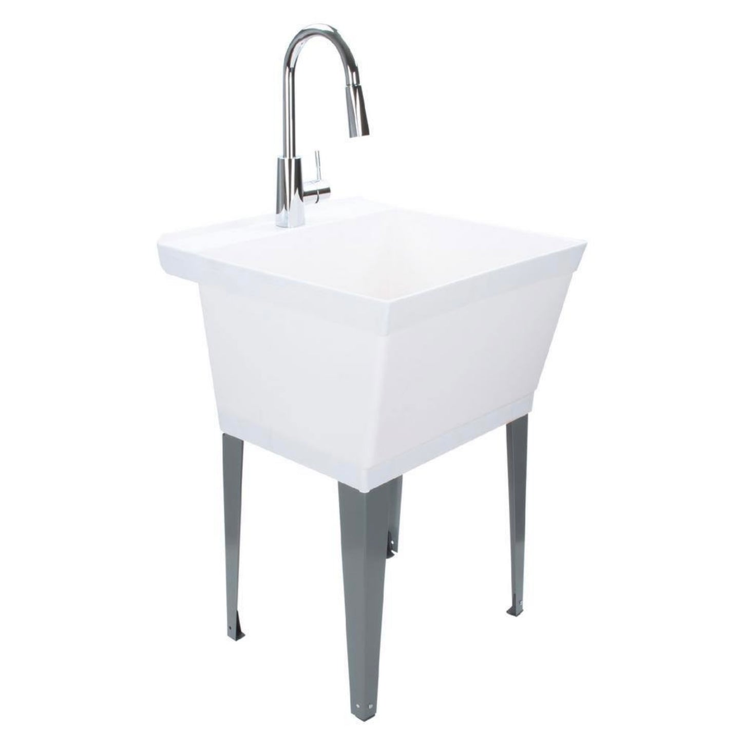 23 in utility sink with high arc faucet