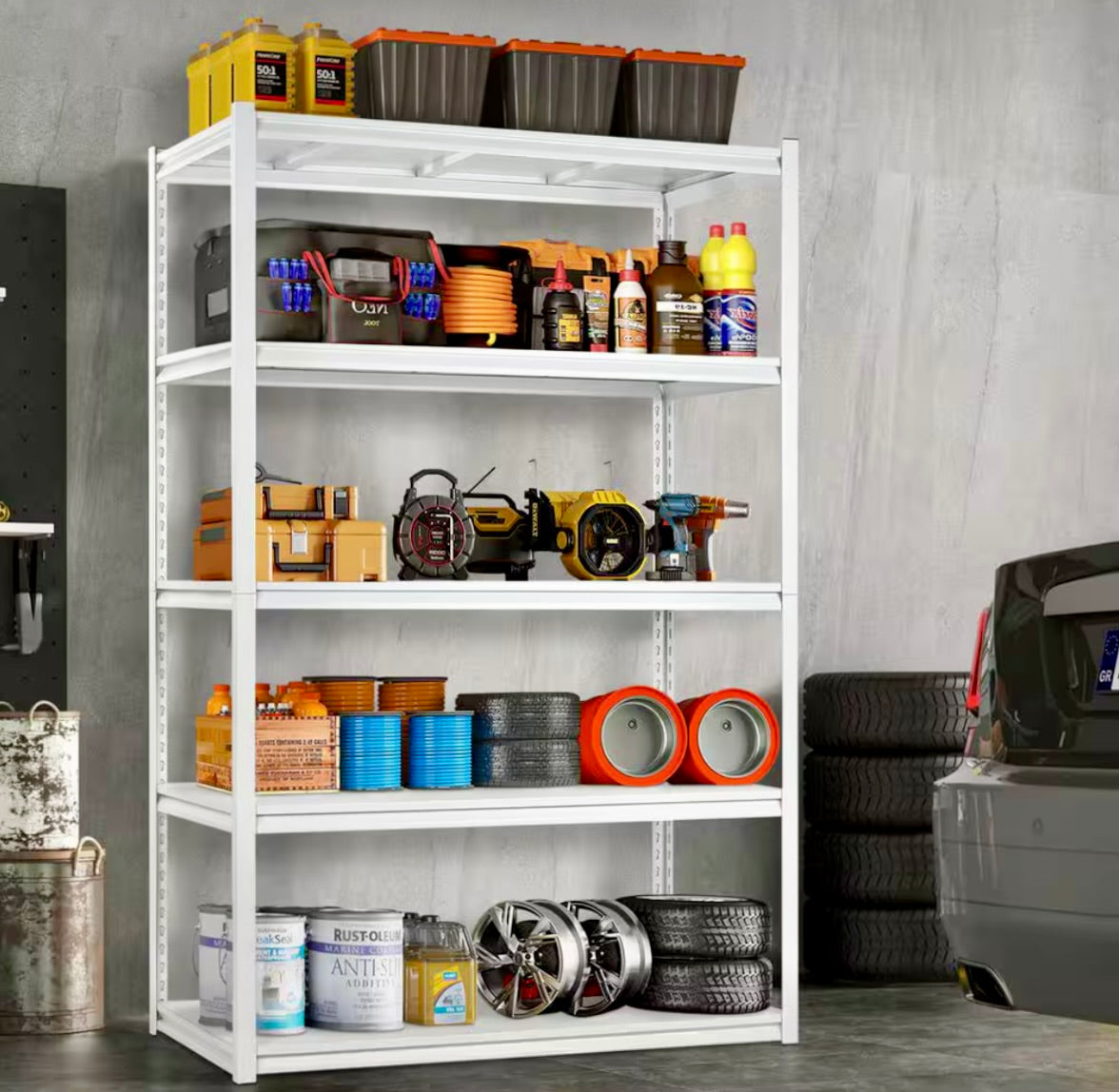 5 tier Heavy duty shelf white