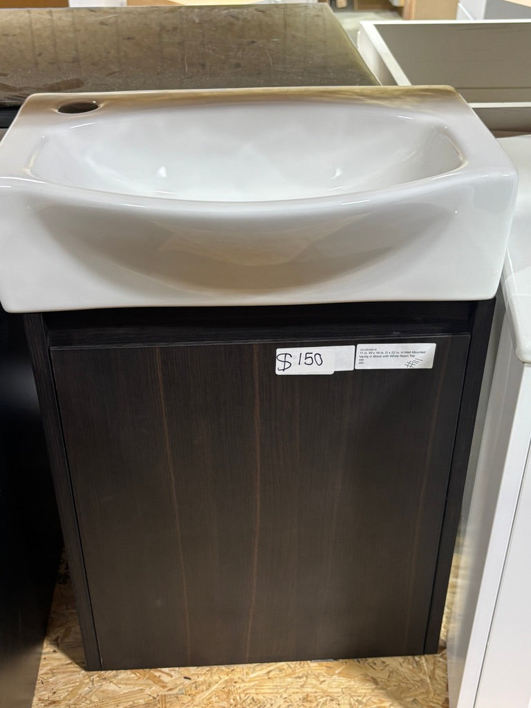 11"x16"D brown floating vanity