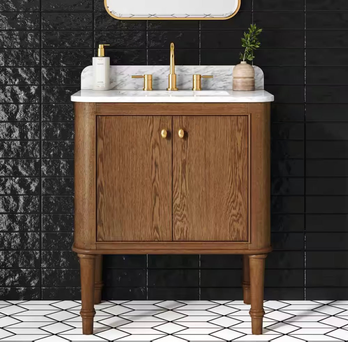 Collette 30" vanity in cinnamon oak