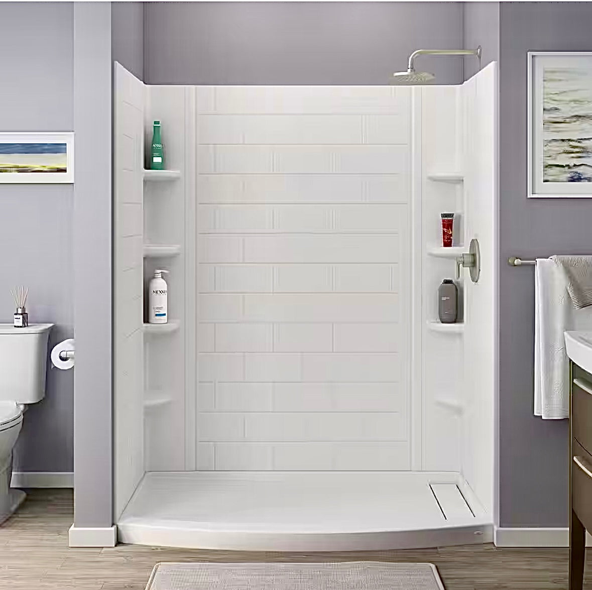 American standard 60"x72" white shower walls