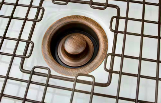 SinkSense 3.5 in. Disposal Flange Drain with Stopper in Antique Copper