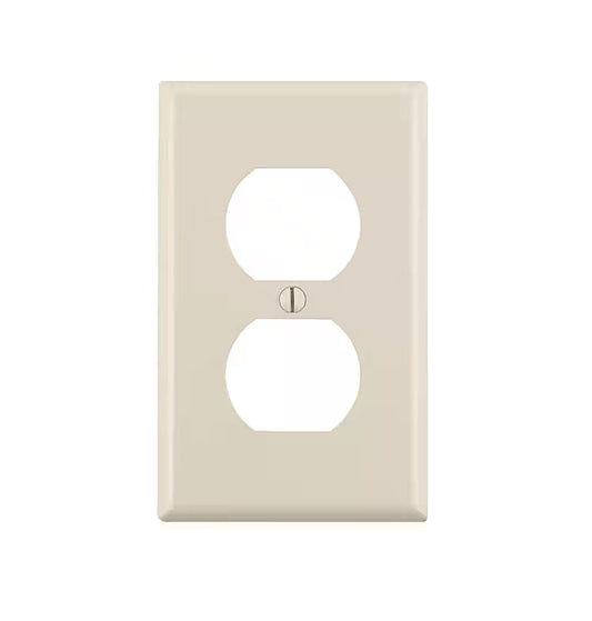 Light almond duplex outlet wall plate