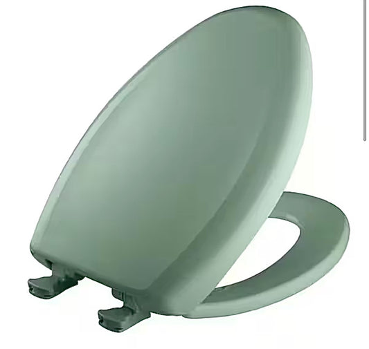 Bemis elongated plastic toilet seat in sea green