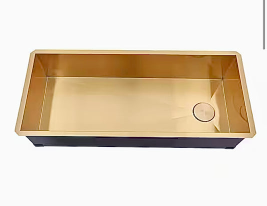Kingsman 42" satin gold brass kitchen sink