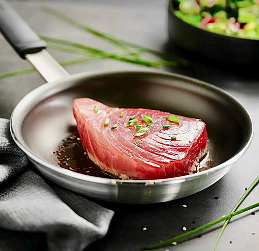 8" frying pan in satin silver