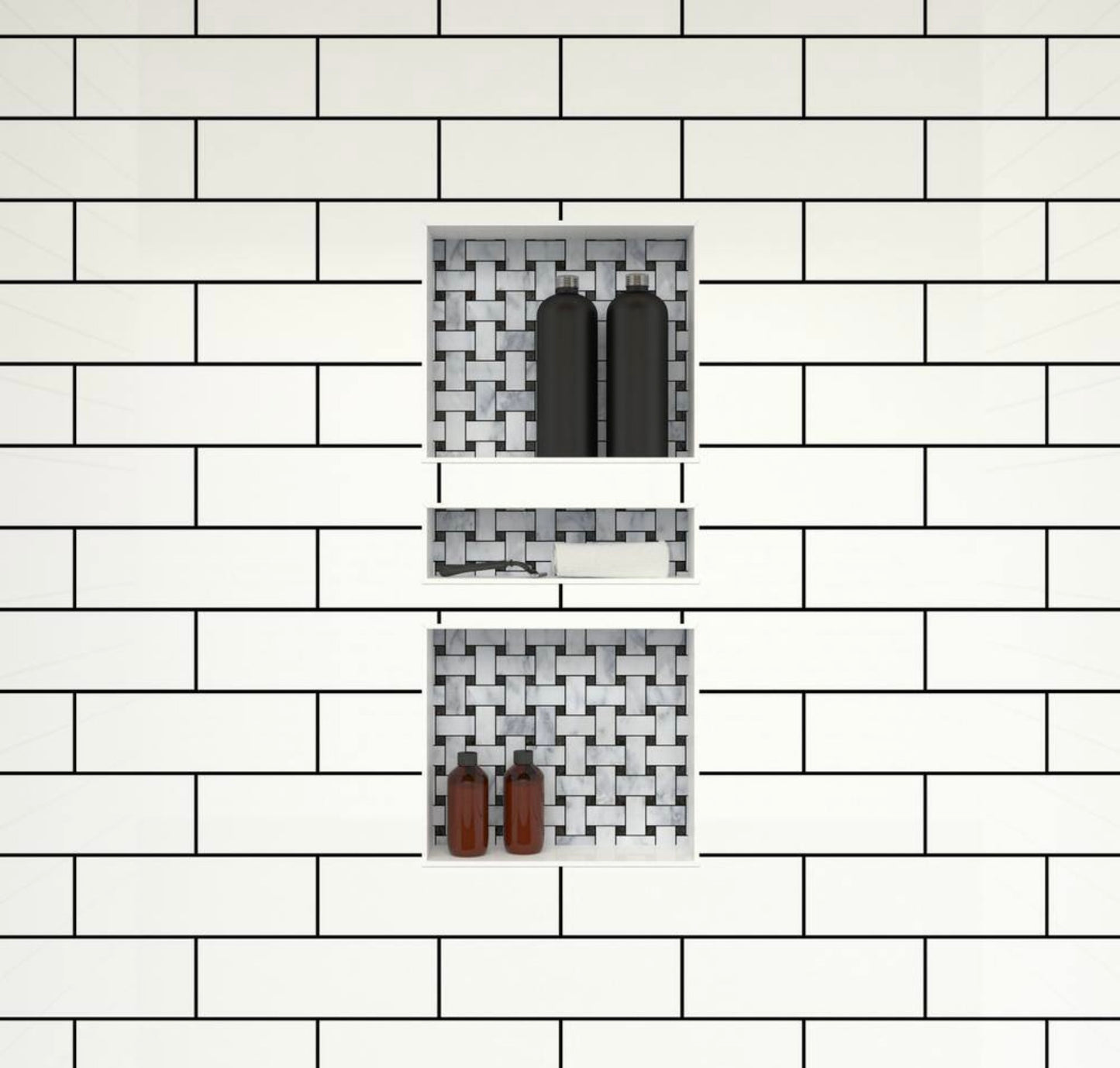 Tile ready triple shelf 16"x34"
