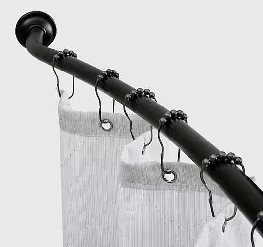 Curved shower rod in black