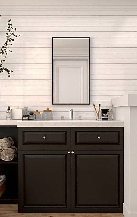32"x18" rectangle black mirror