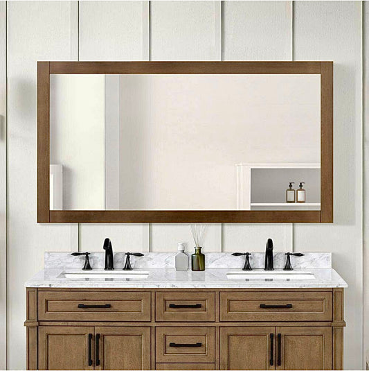 Caville 60"x32" rectangular mirror in almond toffee