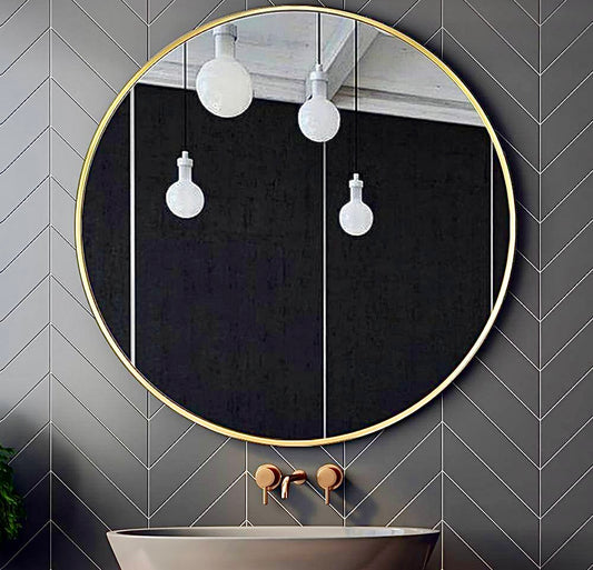 20" round gold mirror