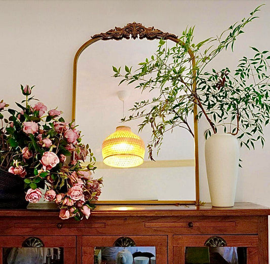 23.6"x35.4" arch antique gold mirror