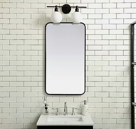 Timeless home 20"x36" black metal mirror