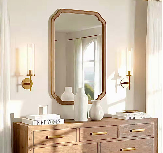 24'x36" natural pine wood mirror