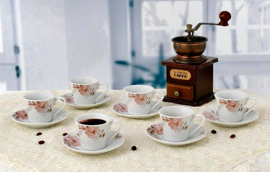2oz espresso set pink floral