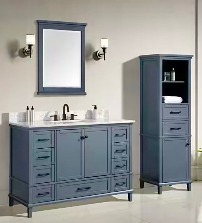 Merryfield 24"x32" wood dark blue gray mirror